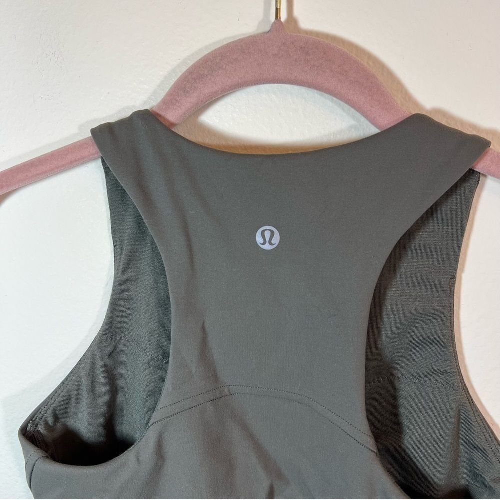 Lululemon Athletica Invigorate Training Tank Top with Bra‎ Olive Green 2 - Picture 7 of 10